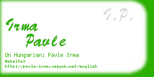 irma pavle business card